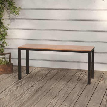 vidaXL Tuinbank 110 cm staal en HKC bruin en zwart, Verzenden, Nieuw