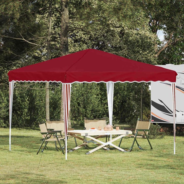 vidaXL Pop-up Feesttent Bordeauxrood 288 x 288 x 245 cm, Jardin & Terrasse, Tonnelles, Envoi