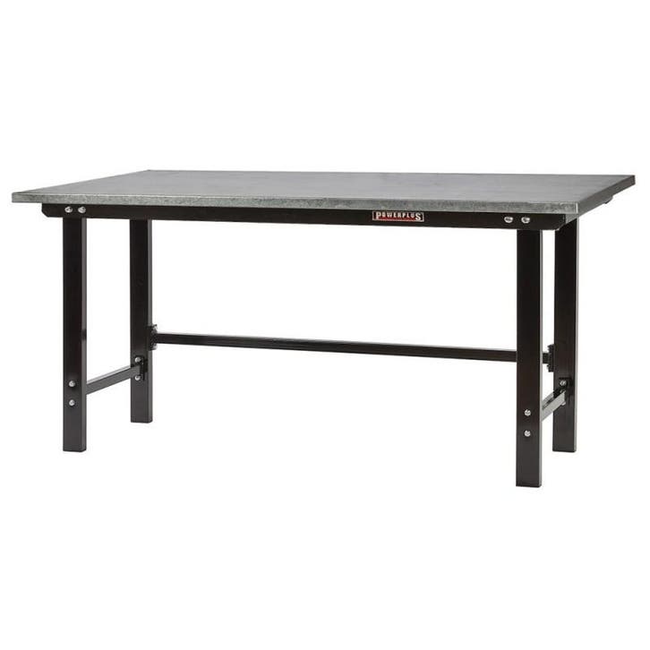 Werkbank zwart 200 cm met zinken werkblad - open model -, Doe-het-zelf en Bouw, Werkbanken, Ophalen of Verzenden