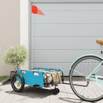vidaXL Fietstrailer oxford stof en ijzer blauw, Verzenden, Nieuw