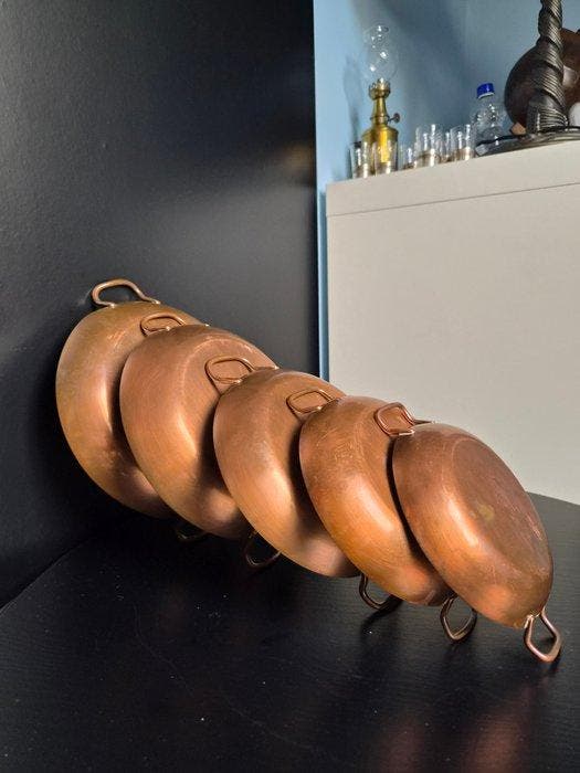 Le Parfait - Pan (5) - Koper - Prachtige koperen pannen, Antiek en Kunst, Antiek | Keukengerei