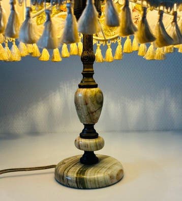 Lampe de table - Marbre - Bodoir - lampe de table Boho, Antiquités & Art