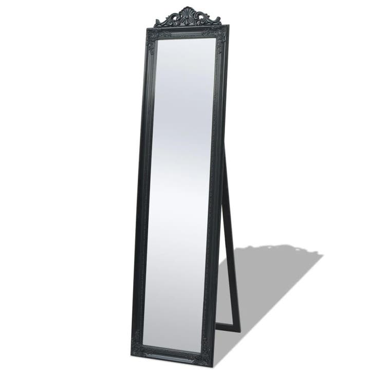 vidaXL Vrijstaande spiegel Barokstijl 160x40cm zwart, Maison & Meubles, Accessoires pour la Maison | Miroirs, Envoi