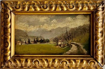 Pietro Senno (1831-1904) - Veduta di Vallata Prealpina con