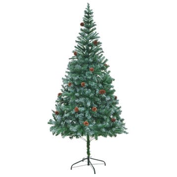 vidaXL Kunstkerstboom met dennenappels 210 cm, Verzenden