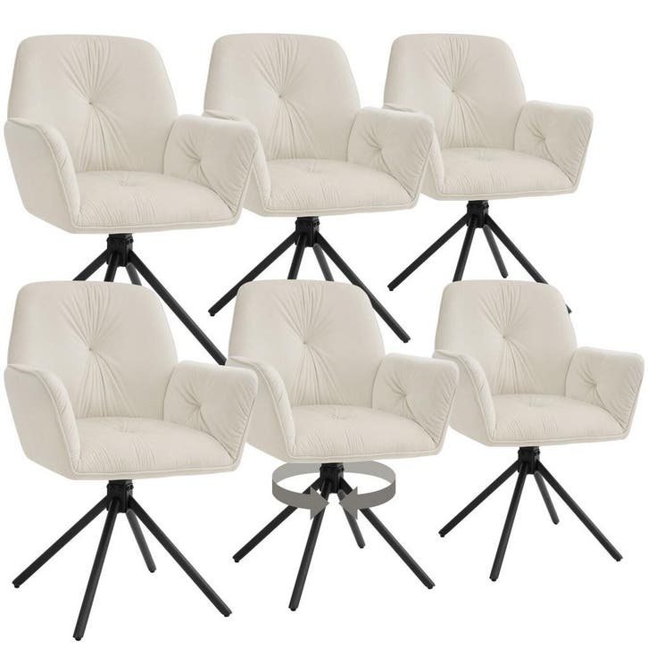 Draaibare fauteuil Lenia, gestoffeerd, Maison & Meubles, Chaises, Envoi
