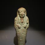 Oud-Egyptisch Faience Fijne shabti. Hoogte 12 cm. Late