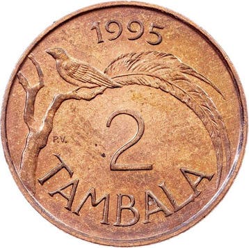 Malawi. 2 Tambala 1995 (Sans prix de réserve)