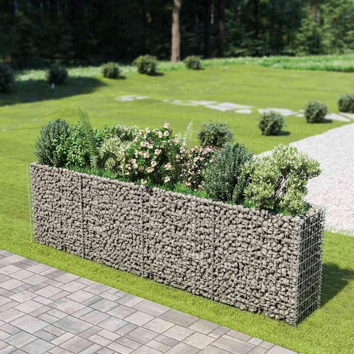 vidaXL Gabion plantenbak verhoogd 360x50x100 cm, Tuin en Terras, Bloempotten, Nieuw, Verzenden