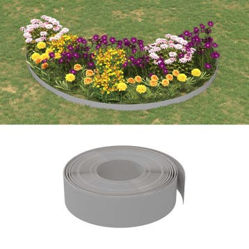 vidaXL Tuinrand 10 m 15 cm polyetheen grijs, Verzenden