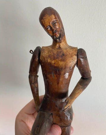 sculptuur, Cristo Articulado - 25 cm - Hout
