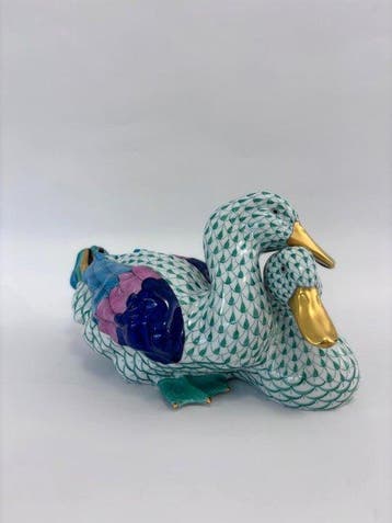 Herend - Figure - Coppia di anatre - Porcelaine, Antiquités & Art