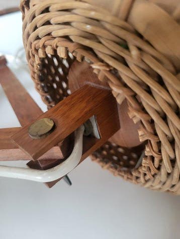 Lamp - Vintage schaar-wandlamp - Teak