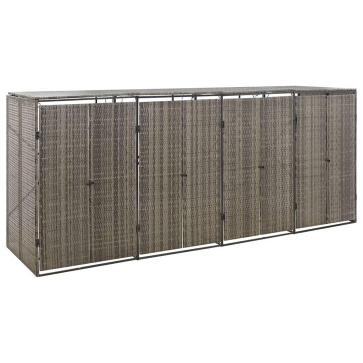 vidaXL Containerberging viervoudig 274x80x117 cm poly rattan, Doe-het-zelf en Bouw, Containers, Verzenden