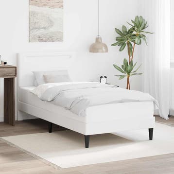 vidaXL Bedframe met LED-stripverlichting Wit 90 x 190 cm, Verzenden, Nieuw
