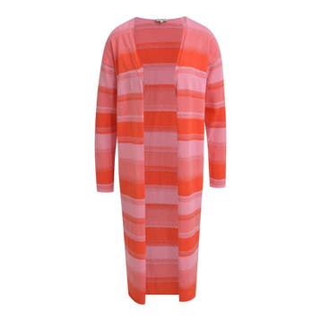 Milano Italy • lang rood roze gestreept vest • S, Verzenden