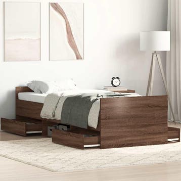 vidaXL Bedframe hoofd- en voeteneinde bruin eikenkleur, Verzenden, Nieuw