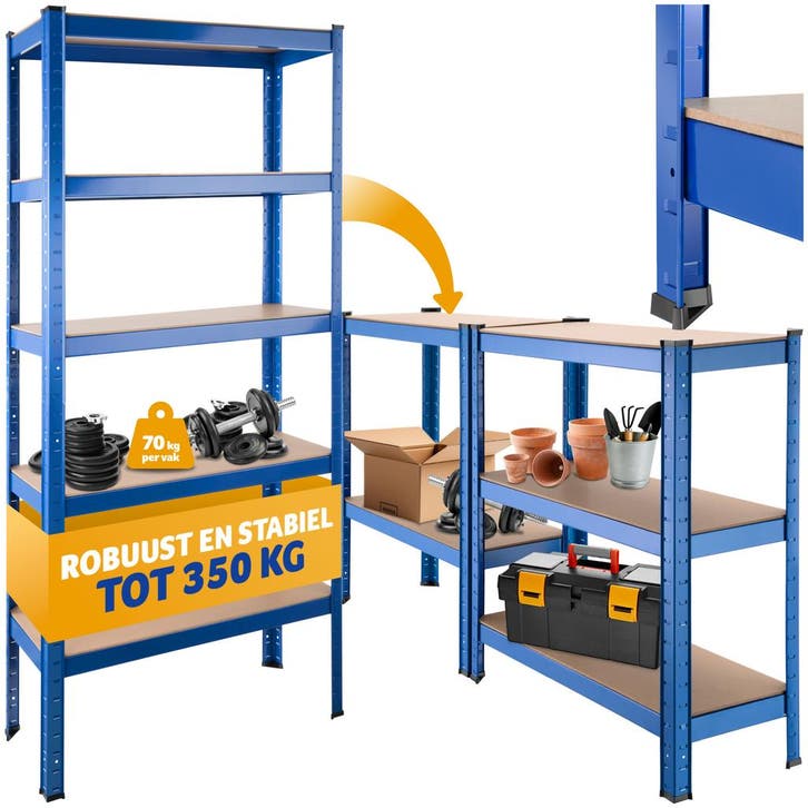 Opslagrek 5 niveaus - 350 kg, Huis en Inrichting, Woonaccessoires | Overige, Verzenden