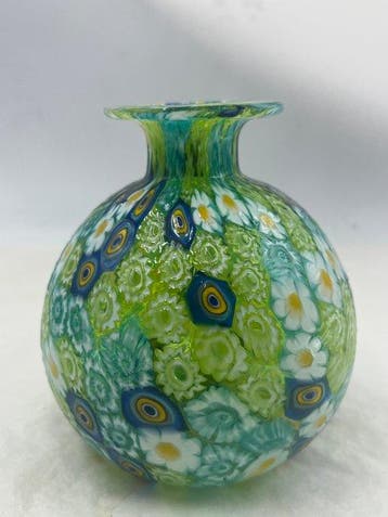 Livio Campanella - Vaas - Muranoglas - Vaas met gekleurde