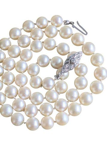 Collier - 14 carats Or blanc Diamant (Naturelle), Nieuw