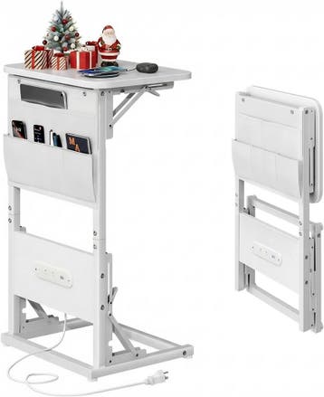 Laptoptafel - Bijzettafel - Verstelbaar - 70x40x30 - Wit - H, Verzenden, Nieuw