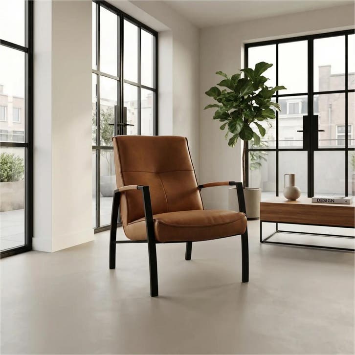 Leren fauteuil Level, Huis en Inrichting, Fauteuils, 75 tot 100 cm, Nieuw, 50 tot 75 cm, Leer, Ophalen of Verzenden