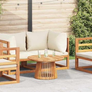 vidaXL Bijzettafel Bruin 70 x 70 x 40 cm Massief Teakhout, Tuin en Terras, Verzenden, Nieuw