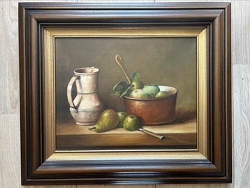 J. Latour (XX) - Stilleven met kan appels en peren