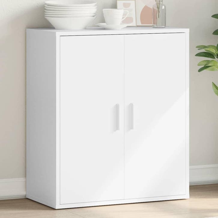 vidaXL Dressoir 79x38x80 cm bewerkt hout wit, Huis en Inrichting, Kasten | Dressoirs, Nieuw, Verzenden