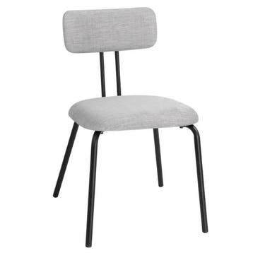 Stoelen | FAIRFIELD | Stof/Metaal | Grijs | Zwart Frame |, Verzenden