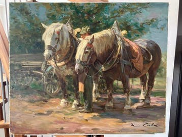 Hans Costa (1916-1986) - Pferdegespann