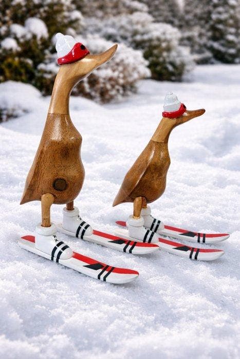 Figuur - wooden handmade duck - Hout, Antiek en Kunst, Kunst | Designobjecten