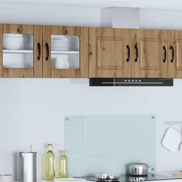 vidaXL Wandglas Kasten LUCCA 2 st Artisanaal eiken Bewerkt, Verzenden, Nieuw