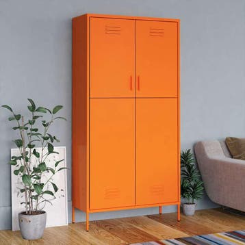 vidaXL Kledingkast 90x50x180 cm staal oranje, Verzenden
