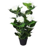vidaXL Kunst hortensia plant met pot 60 cm wit, Verzenden
