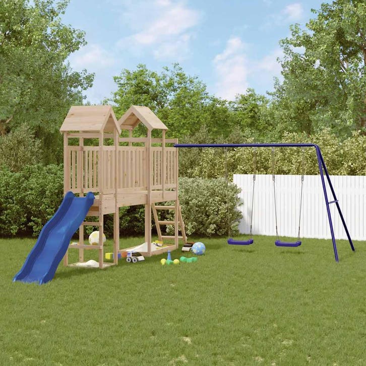 vidaXL Speelhuis massief grenenhout, Kinderen en Baby's, Speelgoed | Buiten | Speeltoestellen, Nieuw, Verzenden