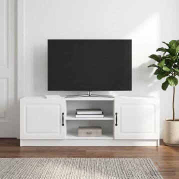 vidaXL TV Kast Hoogglans Wit 150 x 31 x 47 cm Bewerkt hout, Verzenden