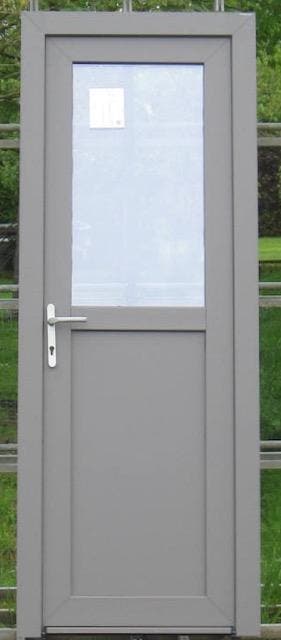 pvc buitendeur , achterdeur , deur 83 x 218 wit /kwartsgrijs, Doe-het-zelf en Bouw, Deuren en Vliegenramen, Nieuw, Glas, Kunststof