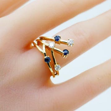 Zonder minimumprijs - Ring - 18 karaat Geel goud - 0.60ct.