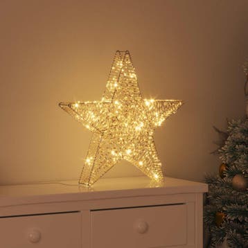 vidaXL 3D Ster 50 LEDs Warmwit 55 x 52.5 x 9 cm PET, Diversen, Verzenden, Nieuw