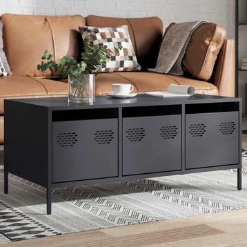 vidaXL Salontafel 101,5x50x43,5 cm koudgewalst staal, Huis en Inrichting, Tafels | Salontafels, Verzenden, Nieuw