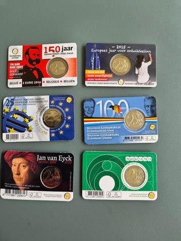 België. 2 Euro 2014/2025 (6 coincards) (Zonder minimumprijs)