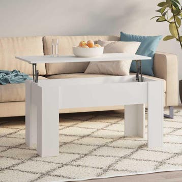 vidaXL Salontafel 101x49x52 cm bewerkt hout wit, Verzenden, Nieuw