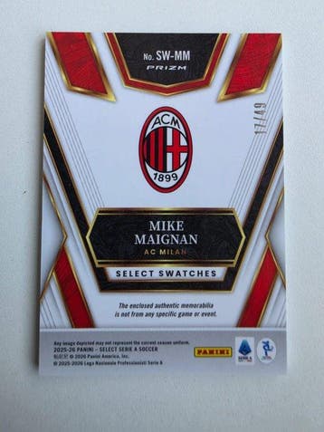 2025/26 Panini Select Mike Maignan 17/49 Carte souvenir,, Nieuw