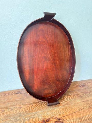 Dienblad - Mahonie - Ovaal groot dienblad