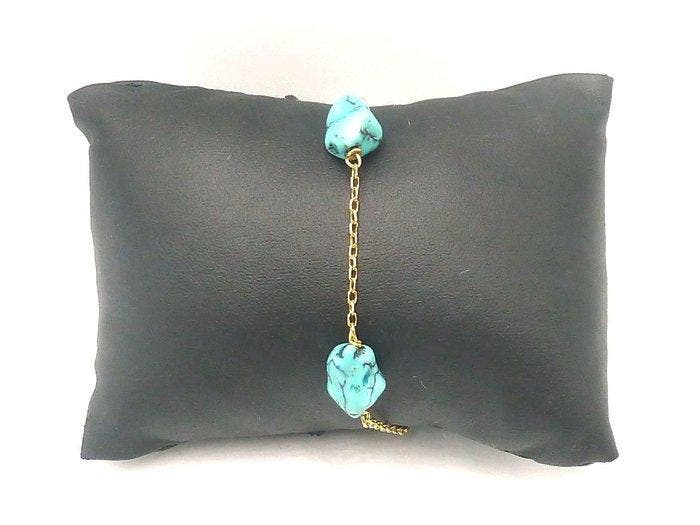 Armband - 18 karaat Geel goud Turquoise, Bijoux, Sacs & Beauté, Bracelets