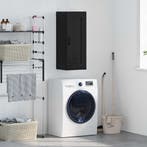 vidaXL Wandkast Zwart Eiken 34,5 x 34 x 90 cm Bewerkt hout, Verzenden