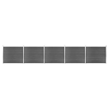 vidaXL Schuttingpanelenset 872x146 cm HKC zwart, Verzenden