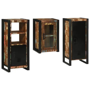 vidaXL Badkamermeubel Set 3 pcs Multikleur Massief, Verzenden, Nieuw