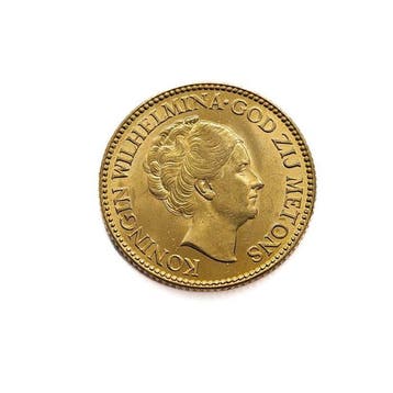 Nederland. Wilhelmina. 10 Gulden 1925 (A-versie) Parels